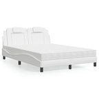 Cama Viana con colchón cuero sintético blanco 120x200 cm