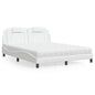 Viana bed with white faux leather mattress 120x200 cm
