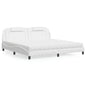 Viana bed with white faux leather mattress 120x200 cm