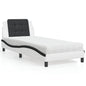 Estructura de cama sin colchón Zadar cuero sintético blanco y negro 100x200 cm