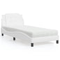 Estructura de cama sin colchón Zadar cuero sintético blanco 100x200 cm