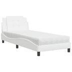 Estructura de cama sin colchón Zadar cuero sintético blanco 100x200 cm