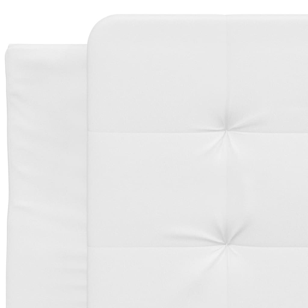 Estructura de cama sin colchón Zadar cuero sintético blanco 100x200 cm