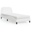 Estructura de cama sin colchón Zadar cuero sintético blanco 100x200 cm