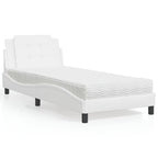 Estructura de cama sin colchón Zadar cuero sintético blanco 100x200 cm