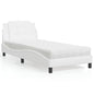 Estructura de cama sin colchón Zadar cuero sintético blanco 100x200 cm