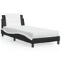 Estructura de cama sin colchón Zadar cuero sintético blanco y negro 100x200 cm