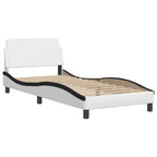Estructura de cama sin colchón Zadar cuero sintético blanco y negro 100x200 cm