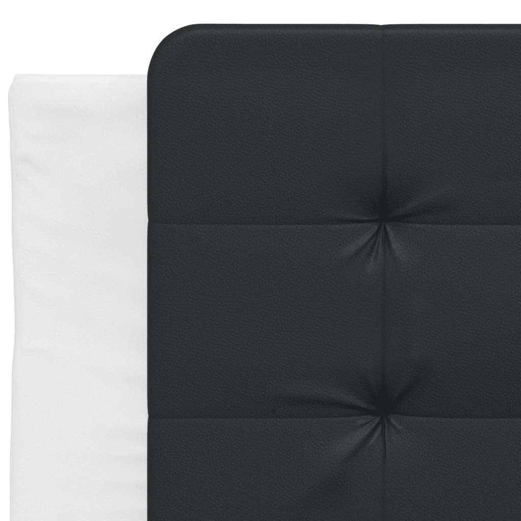 Estructura de cama sin colchón Zadar cuero sintético blanco y negro 100x200 cm