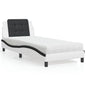 Estructura de cama sin colchón Zadar cuero sintético blanco y negro 100x200 cm