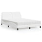 Estructura de cama sin colchón Zadar cuero sintético blanco 100x200 cm