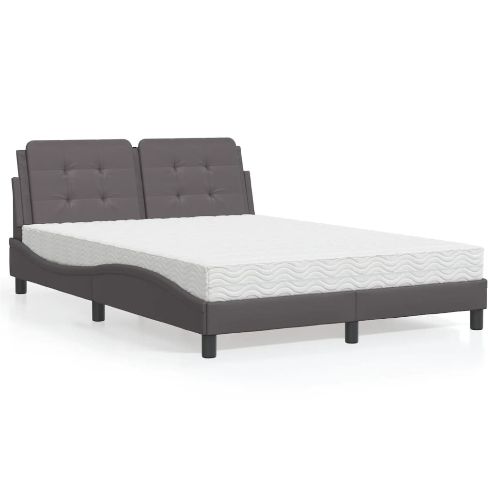 Estructura de cama sin colchón Zadar cuero sintético blanco y negro 100x200 cm