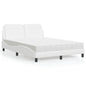 Estructura de cama sin colchón Zadar cuero sintético blanco 100x200 cm