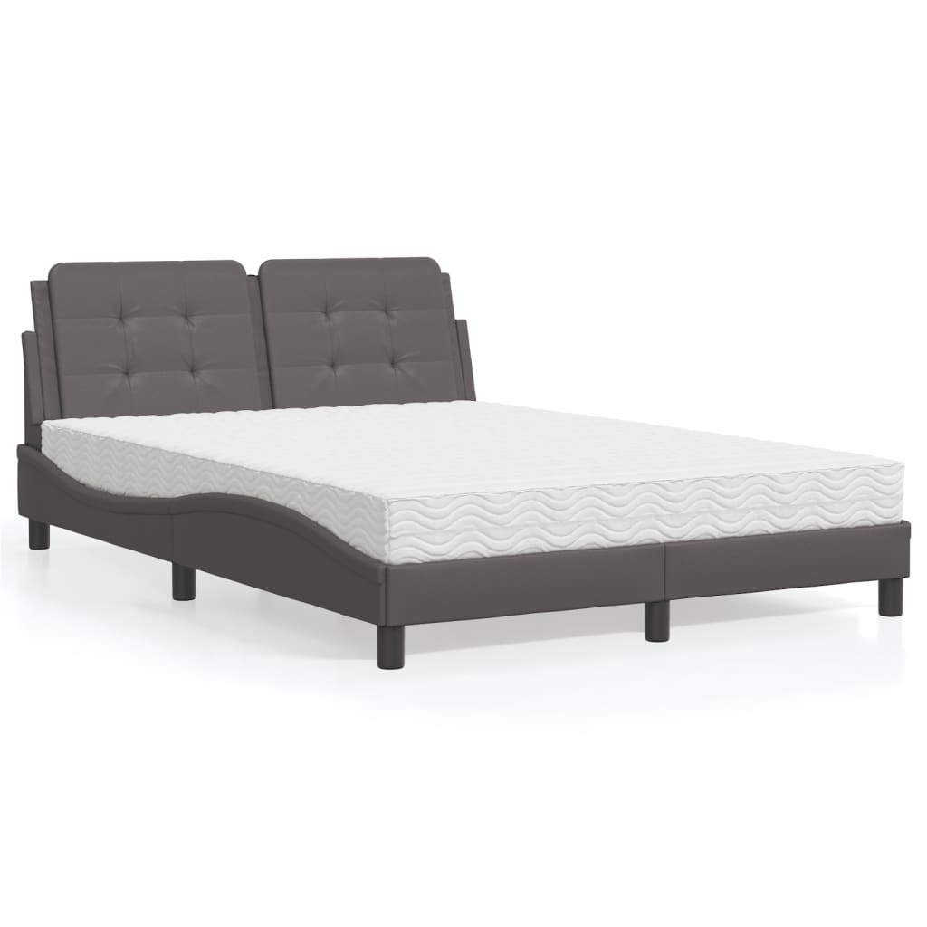 Estructura de cama sin colchón Zadar cuero sintético blanco y negro 100x200 cm