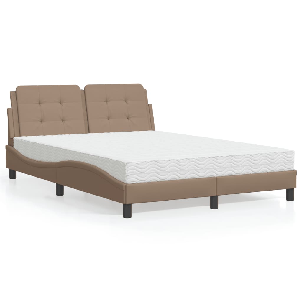 Estructura de cama sin colchón Zadar cuero sintético blanco y negro 100x200 cm