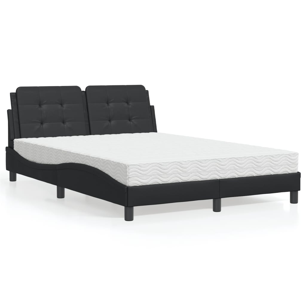 Estructura de cama sin colchón Zadar cuero sintético blanco 100x200 cm