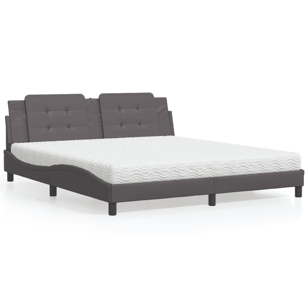 Cama con colchón azul terciopelo 120x200 cm