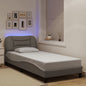 Estructura cama con LED sin colchón marrón oscuro 120x200 cm
