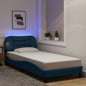 Estructura cama con LED sin colchón marrón oscuro 120x200 cm