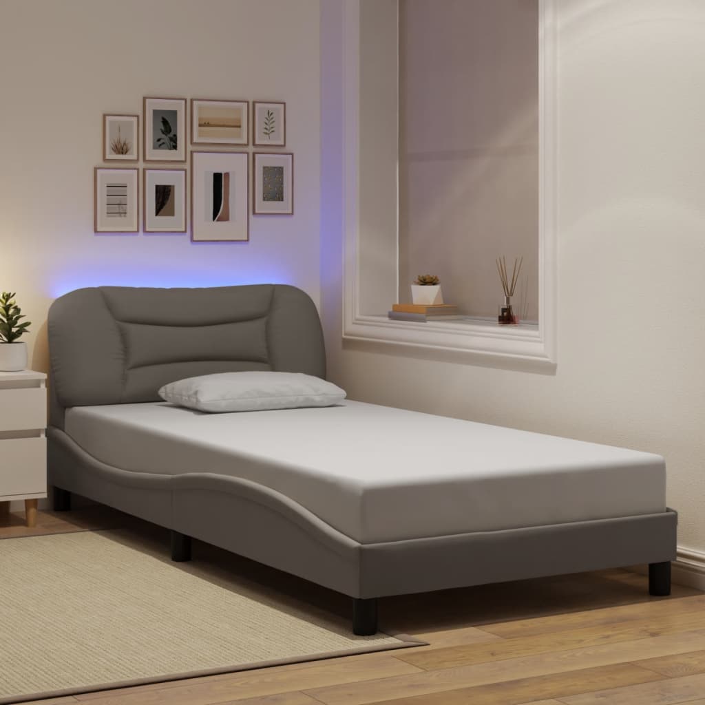 Cama con cabecero madera de ingeniería blanca 90x190 cm