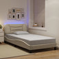 Estructura cama con LED sin colchón marrón oscuro 120x200 cm