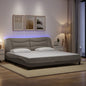 Estructura cama con LED sin colchón marrón oscuro 120x200 cm