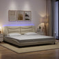 Estructura cama con LED sin colchón marrón oscuro 120x200 cm