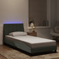 Estructura cama con LED sin colchón marrón oscuro 120x200 cm