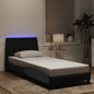 Estructura cama con LED sin colchón marrón oscuro 120x200 cm