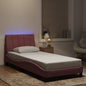 Estructura cama con LED sin colchón marrón oscuro 120x200 cm