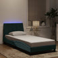 Estructura cama con LED sin colchón marrón oscuro 120x200 cm