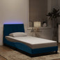 Estructura cama con LED sin colchón marrón oscuro 120x200 cm