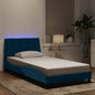 Estructura cama con LED sin colchón marrón oscuro 120x200 cm