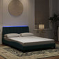 Estructura cama con LED sin colchón marrón oscuro 120x200 cm