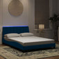 Estructura cama con LED sin colchón marrón oscuro 120x200 cm