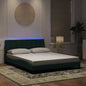 Estructura cama con LED sin colchón marrón oscuro 120x200 cm