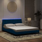 Estructura cama con LED sin colchón marrón oscuro 120x200 cm