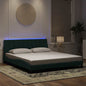 Estructura cama con LED sin colchón marrón oscuro 120x200 cm
