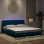 Estructura cama con LED sin colchón marrón oscuro 120x200 cm