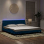 Estructura cama con LED sin colchón marrón oscuro 120x200 cm