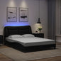 Estructura cama con LED sin colchón marrón oscuro 120x200 cm