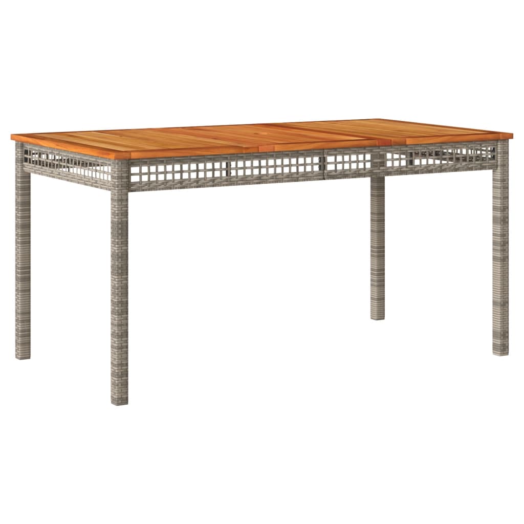 Juego de comedor de jardín 4 piezas con cojines ratán PE gris
