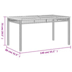 Juego de comedor de jardín 4 piezas con cojines ratán PE gris