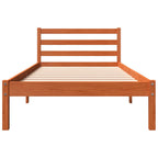 Cama sin colchón madera maciza de pino marrón cera 100x200 cm