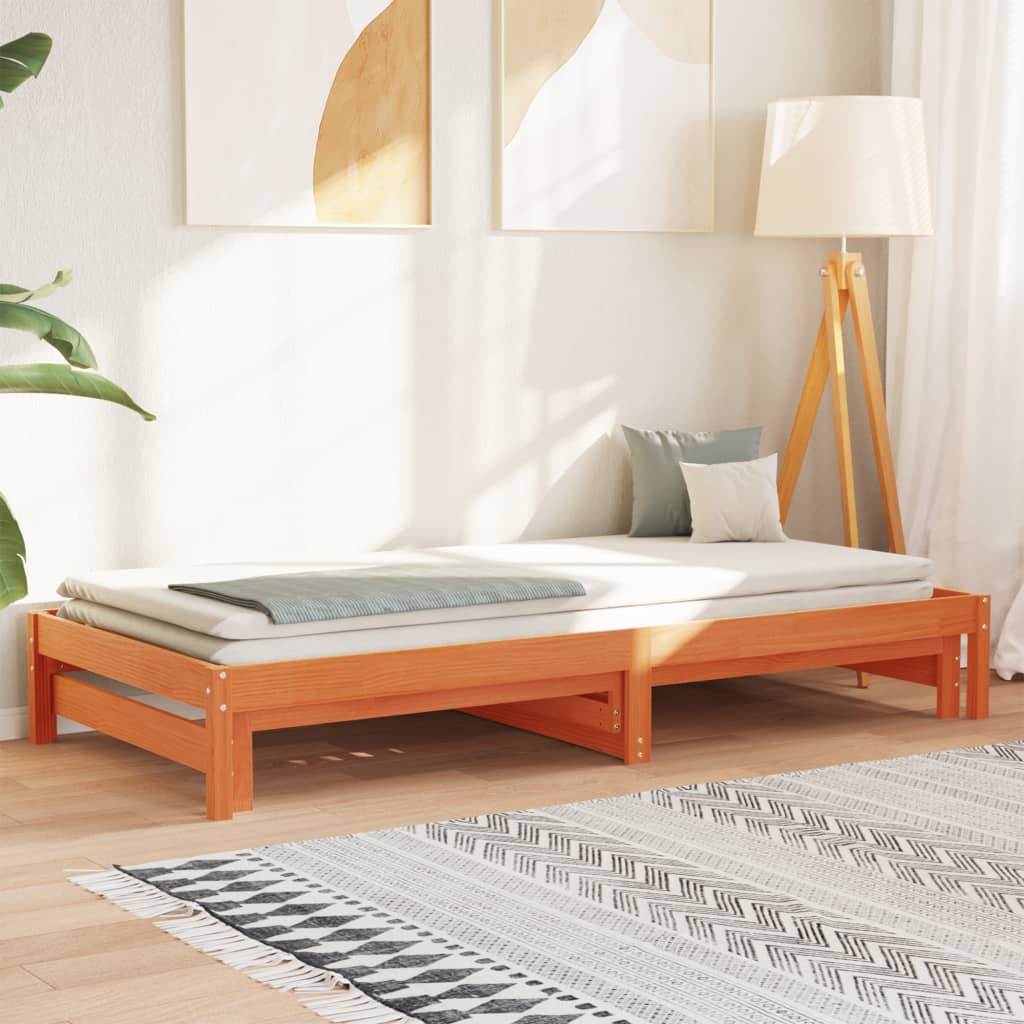 Solid pine trundle daybed 90x200 cm