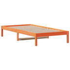 Sofá cama sin colchón madera maciza pino marrón cera 80x200 cm