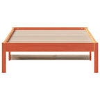 Sofá cama sin colchón madera maciza pino marrón cera 80x200 cm