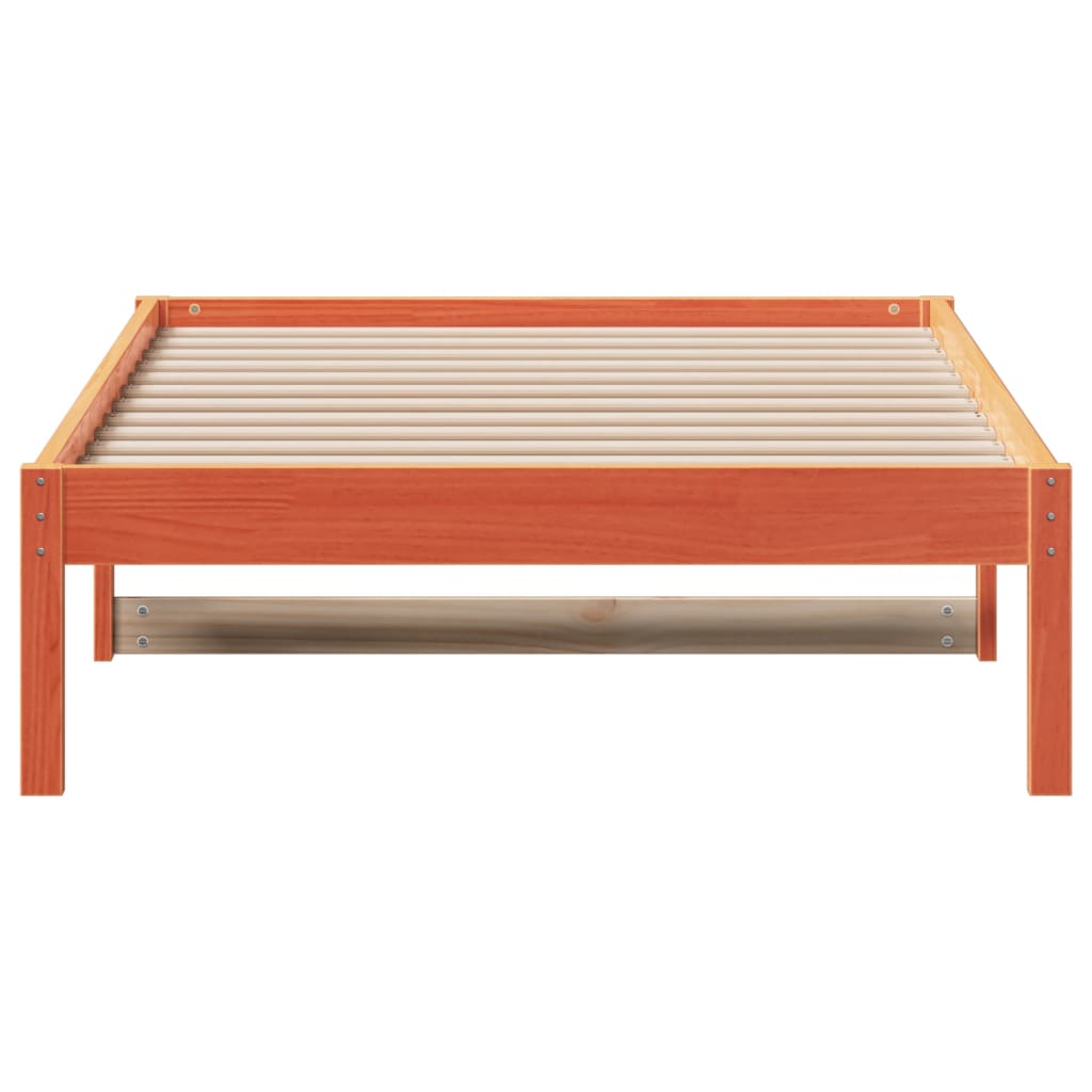 Sofá cama sin colchón madera maciza pino marrón cera 80x200 cm