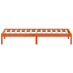 Sofá cama sin colchón madera maciza pino marrón cera 80x200 cm