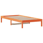 Sofá cama sin colchón madera maciza pino marrón cera 80x200 cm